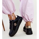 Gemre Black leather sneakers with chunky sole Viera | Shoptok.si