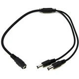 dc razdjelni kabel 1-na-2 (5.5x2.1mm) / 35cm / za cctv i led / crni