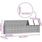  Kavez za piliće 2 pcs Srebrno 600 x 100 x 210 cm Cinkani čelik | shoptok.hr