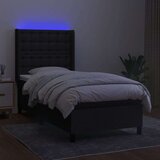  Krevet box spring s madracem LED crni 80 x 200 cm od tkanine | shoptok.hr
