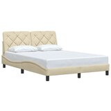 Maison Chic Posteljni okvir - Dvoposteljna postelja - Zakonska postelja brez vzmetnice krem 140x200 cm tkanina-J12205, (21759207) | Shoptok.si