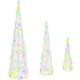 vidaXL Božično drevo 3 pcs večbarvno 40 cm 60 cm 80 cm Akril | Shoptok.si