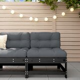  Srednja vrtna sofa crna od masivne borovine | shoptok.hr
