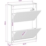  Ormar za cipele na zidu ARNHEM 71 x 17 x 86 cm - Bijela visokog sjaja | shoptok.hr