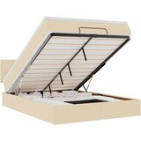 vidaXL Otomanski posteljni okvir z vzmetnico krem 140x200 cm blago | Shoptok.si