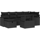  Sjedeća garnitura za vrt 7 kom. Crna poliratan 232,5 x 122,5 x 85 cm | Shoptok.si
