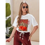 DStreet T-shirt damskie oversize z wiśniami WISONKA biały | Shoptok.si