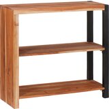 vidaXL Knjižna omara Rjava, Črna 80 x 30 x 110 cm Masiven les akacije | Shoptok.si