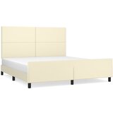 vidaXL Okvir za krevet s uzglavljem krem 160x200 cm od umjetne kože - Krema 160 x 200 cm Gladak dizajn | shoptok.hr