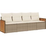  4-dijelni set vrtnih sofa s jastucima bež od poliratana | shoptok.hr