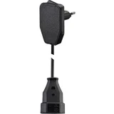 Podaljševalni kabel [ploščati vtič - evro vtičnica]\, črne barve\, 0\,8 m, (20422001)