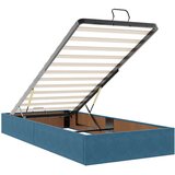 vidaXL Otomanski posteljni okvir z vzmetnico moder 80x200 cm žamet | Shoptok.si