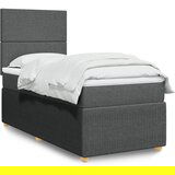 vidaXL Box spring postelja z vzmetnico temno siva 100x200 cm blago | Shoptok.si