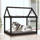  Krevet za pse crni 111x80x100 cm od masivne borovine | shoptok.hr