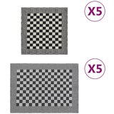 vidaXL Komplet brisač 10-delni črn in bel bombaž cene