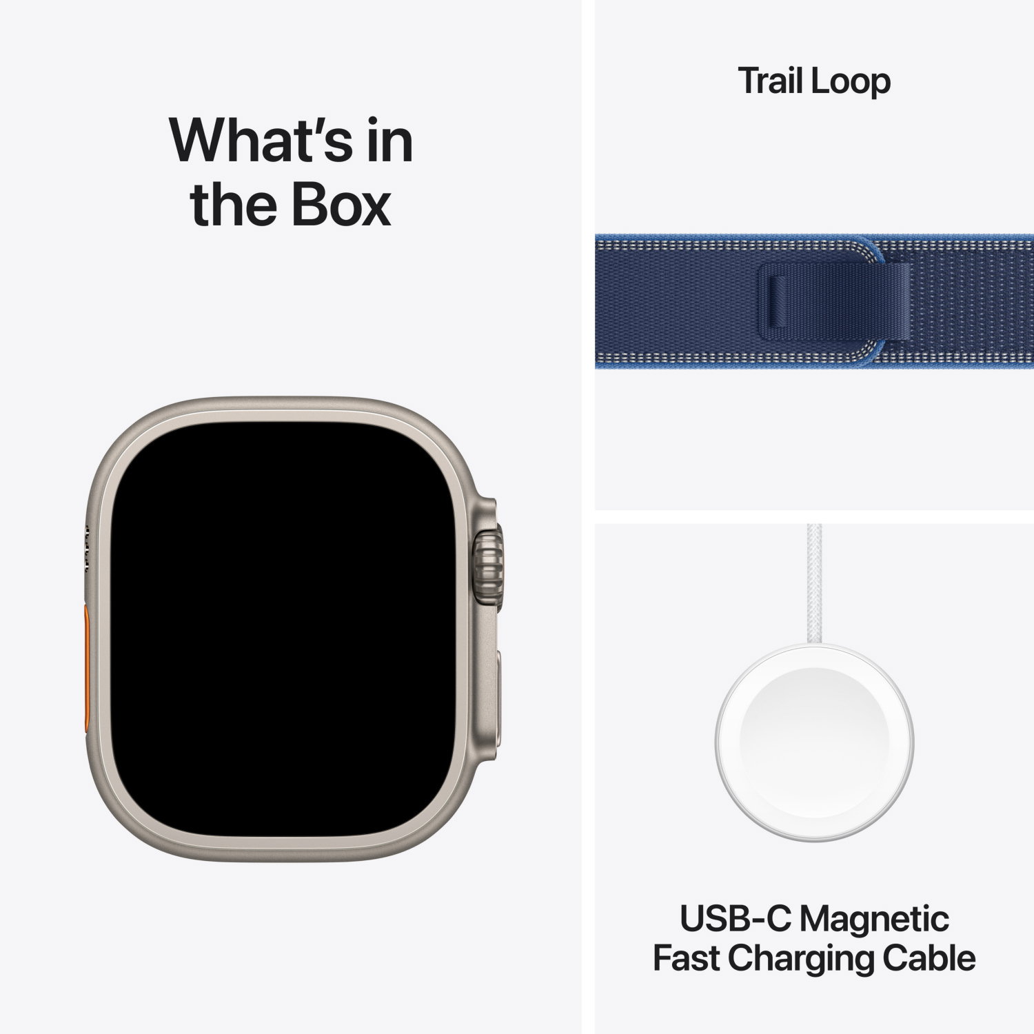 Apple Watch Ultra 3 Trail Loop M/L Boja MEWU4QF/A narukvice: 49mm Titan kucište Plava/Svijetloplava Prirodno | shoptok.hr