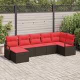  Set sofe s jastukom 7 pcs Smeđa poliratan | shoptok.hr