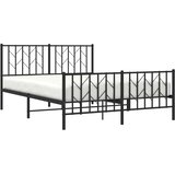  Metalni okvir kreveta uzglavlje i podnožje crni 135x190 cm | shoptok.hr