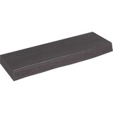  Stenska polica temno rjava 60x20x6 cm trdna hrastovina | Shoptok.si