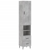 Maison Chic Visoka omara - Komoda - Predalnik betonsko siva 34,5x34x180 cm inženirski les, (21721838) | Shoptok.si