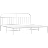  Metalni okvir za krevet s uzglavljem bijeli 200x200 cm | shoptok.hr