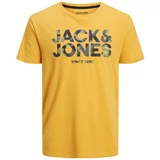Jack & Jones Majica 'JAMES' golobje modra / zlato-rumena / kamen / črna