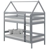 Molarem Home Drveni dječji krevet na kat Domek - sivi - 160x80 cm - S ladicom | shoptok.hr