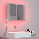 vidaXL LED kupaonski ormarić s ogledalom siva boja betona 60x12x45 cm | shoptok.hr