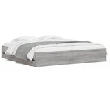 Furnova Posteljni okvir s predali siva sonoma 200x200 cm inženirski les, (21937668) | Shoptok.si