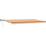 vidaXL Ručna uvlaka tende s LED svjetlima, žuta i narančasta 600x300 cm | shoptok.hr
