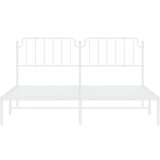 Metalni Kovinski posteljni okvir z vzglavjem bel 183x213 cm | Shoptok.si