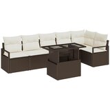  7 Delni Set Kavčev za Vrt z Blazinami Rjav Poli Ratan | Shoptok.si