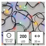  LED božična cherry veriga – kroglice, 20 m, zunanja in notranja, večbarvna, časovnik | Shoptok.si