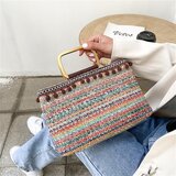 Venisymlis Vintage Ženske Slamnate Torbice Z Resicami Nakupovalna Torba Za Prosti Čas Ženske Torbice Za Počitnice Na Plaži Velike Prostornine, (22070124) | Shoptok.si