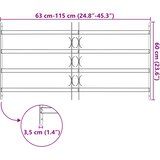  Rešetka za prozor 115 x 60 cm Čelik s prahom premazan Crna | shoptok.hr