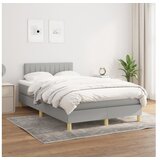  S oprugama i madrac svjetlosivi 120 x 200cm od tkanine | shoptok.hr