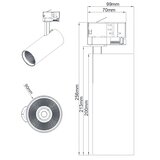 Dawn led reflektor šinski JM-4070 30W 3000K 36° crni | Eponuda.com