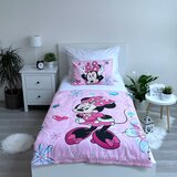 Jerry Fabrics Ružičasta pamučna dječja posteljina za dječji krevetić 100x135 cm Minnie Flowers – | shoptok.hr