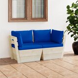 Maison Chic Vrtni kavč - Zunanji kavč dvosed iz palet z blazinami smrekovina, (22042097) | Shoptok.si