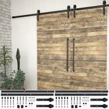vidaXL Komplet opreme za drsna vrata 2 kosa 183 cm jeklo črne barve Cene
