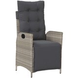 vidaXL 3-delni vrtni jedilni set svetlo sivi poli ratan | Shoptok.si