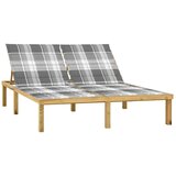  Dvojni ležalnik z blazinami impregnirana borovina | Shoptok.si