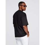 Ombre Men's cotton T-shirt with jewelry applique on chest - black | Shoptok.si