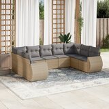 Maison Chic Seti vrtnega pohištva - Vrtna garnitura 9-delna z blazinami bež poli ratan, (21796114) | Shoptok.si