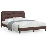  Posteljni okvir z vzglavjem rjav 140x190 cm umetno usnje, (21088921) Cene