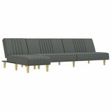 Maison Chic Raztegljiv kavč - Raztegljivi divan L oblike temno siv 255x140x70 cm tkanina, (21729239) | Shoptok.si
