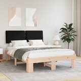  Krevetni okvir s tapiciranim uzglavljem Crna 135 x 190 cm | shoptok.hr