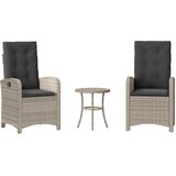  3-dijelni bistro set s jastucima svjetlosivi od poliratana | Eponuda.com