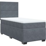 vidaXL Box spring postelja z vzmetnico temno siva 80x200 cm žamet | Shoptok.si