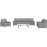 vidaXL 3-dijelni set sofa s jastucima svjetlosivi od tkanine | shoptok.hr